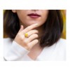 انگشتر نقره زنانه مجلسی سنگ عقیق زرد کد P21423