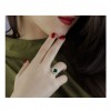 انگشتر نقره زنانه نگین سواروسکی سبز مجلسی کد P21308