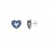 نیم ست دخترانه نقره طرح قلب آبی کد PS18411