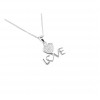 گردنبند دخترانه نقره طرح Love کد P20466