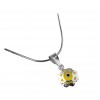 گردنبند دخترانه نقره طرح گل زرد چشم نظر کد P21124