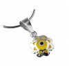 گردنبند دخترانه نقره طرح گل زرد چشم نظر کد P21124