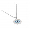 گردنبند نقره دخترانه دایره طرح چشم نظر کد P21311