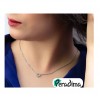 گردنبند نقره دخترانه طرح حلقه کد P21227