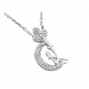 گردنبند نقره دخترانه طرح هلال ماه و دختر کد P21398