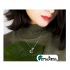 گردنبند نقره دخترانه طرح هلال ماه و دختر کد P21398