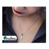 گردنبند نقره دخترانه طرح پر کد P21231