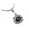 گردنبند نقره دخترانه طرح گل سنگ چشم نظر کد P21117