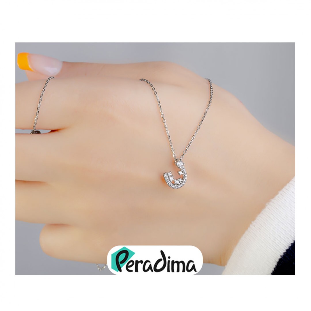 گردنبند نقره دخترانه نگین دار طرح خاص کد P21229