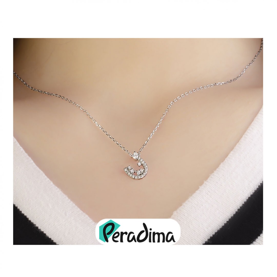 گردنبند نقره دخترانه نگین دار طرح خاص کد P21229